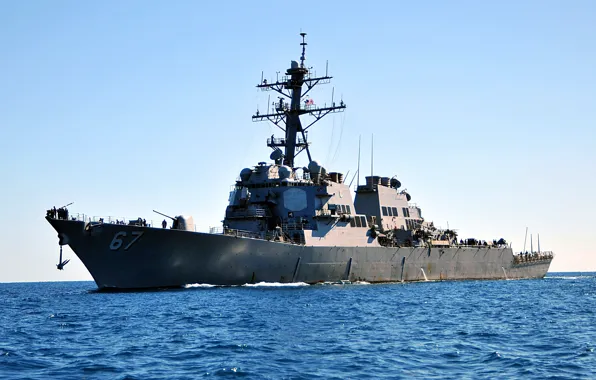Картинка море, типа «Арли Бёрк», ВМС США, эскадренный, миноносец УРО, (DDG-67), USS Cole