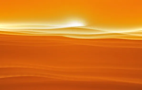 Картинка песок, небо, солнце, облака, закат, холмы, пустыня, бархан
