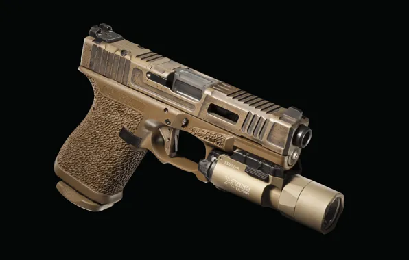 Пистолет, фонарик, Glock