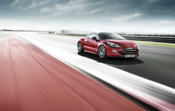 Картинка авто, трек, Peugeot RCZ, машита