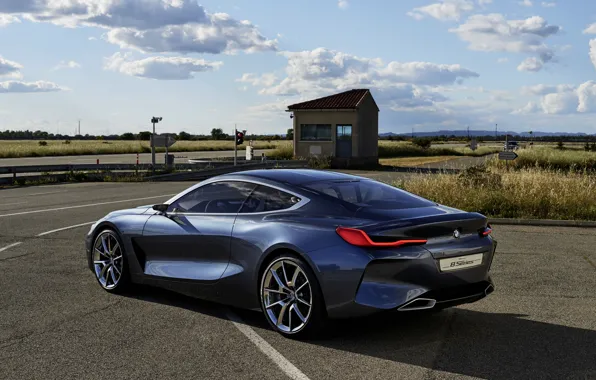 Асфальт, купе, BMW, вид сбоку, 2017, 8-Series Concept