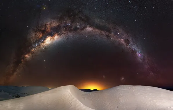 Небо, ночь, барханы, звёзды, Австралия, млечный путь, Milky Way, Western Australia