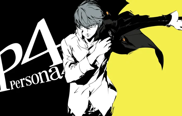 Взгляд, фон, игра, аниме, арт, парень, Персона 4, Persona 4