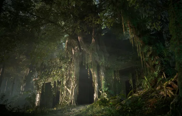Картинка лес, здание, фэнтези, Unreal Engine 5, by John Teodoro