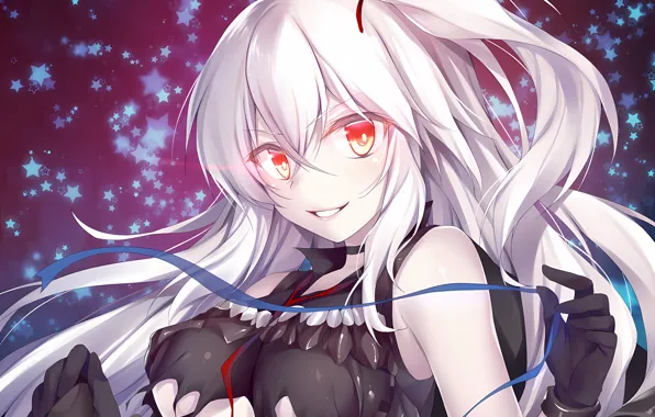 Girl, sexy, long hair, boobs, anime, beautiful, red eyes, pretty