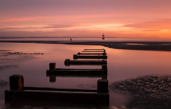 Море, пейзаж, закат