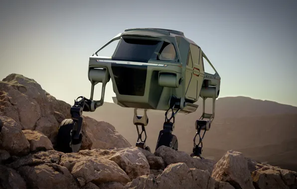 Mountain, off-road, Hyundai Elevate Concept, walking car