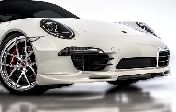 Картинка морда, 911, Porsche, белая, порше, бампер, каррера, 2015