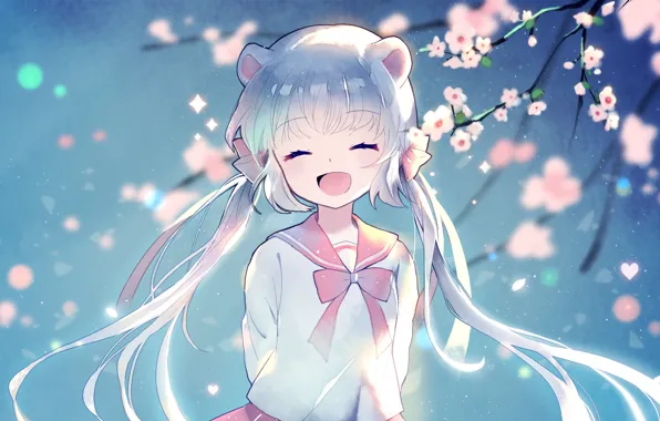 Картинка весна, аниме, арт, девочка