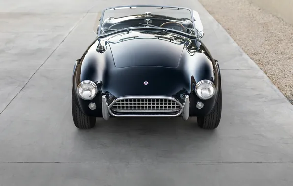 Черный, Shelby, вид спереди, ретро автомобили, 1963, Shelby Cobra, единственный экземпляр, Cobra 289