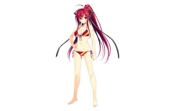 Girl, sexy, cleavage, long hair, boobs, anime, beautiful, red eyes