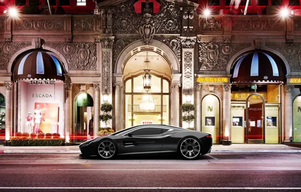 City, lights, concept, aston martin, dbs