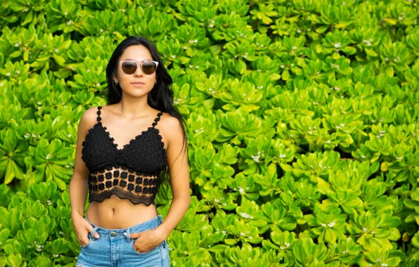 Картинка девушка, стиль, фон, очки