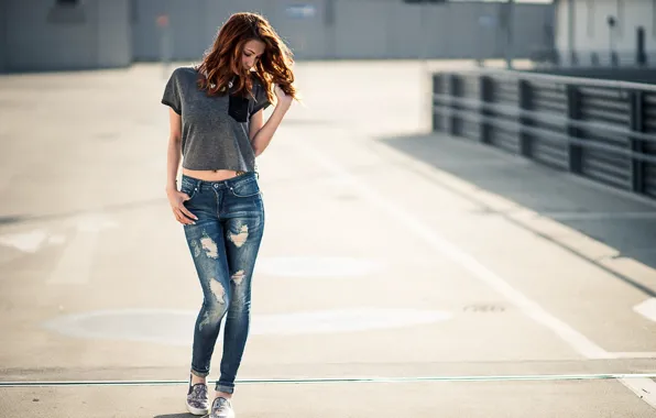 Картинка girl, model, jeans, cute
