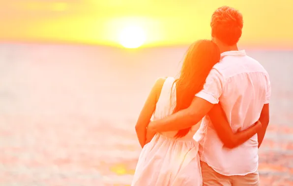 Картинка рассвет, объятия, двое, romantic, couple, honeymoon