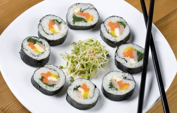 Картинка еда, суши, соя, паростки