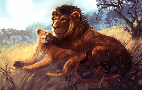 Природа, Львица, Кошки, Лев, Африка, Животные, Lion, Creatures