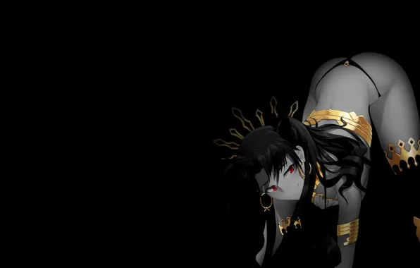 Украшения, темный фон, серьги, аниме, стринги, anime, monochrome, монохромный