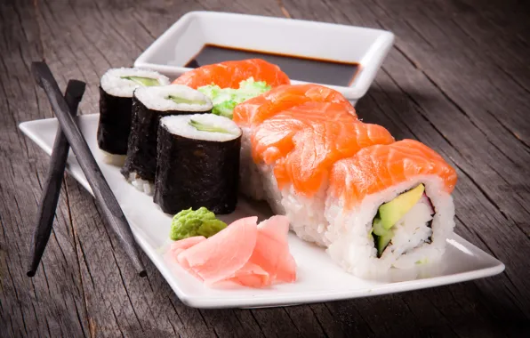 Еда, блюдо, суши