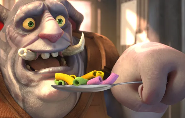 Cinema, game, Sony, green eyes, cartoon, movie, tattoo, spoon