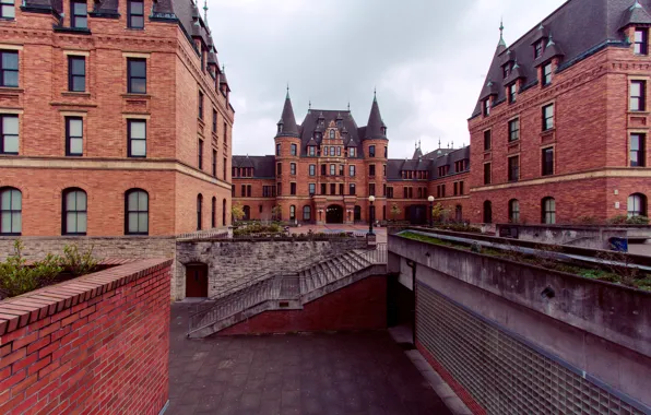 USA, United States, bricks, school, Washington, downtown, America, Tacoma
