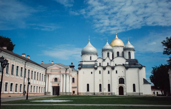 Кремль, архитектура, великий новгород, софийский собор