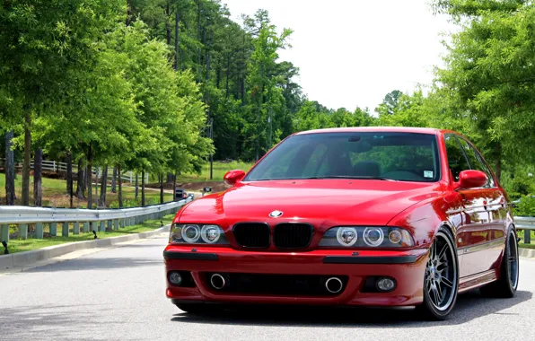 Red, E39, Road, Trees, M5