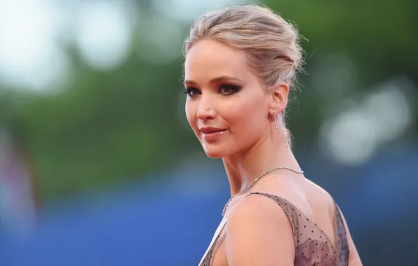 Портрет, актриса, блондинка, красотка, боке, Jennifer Lawrence, Дженнифер Лоуренс