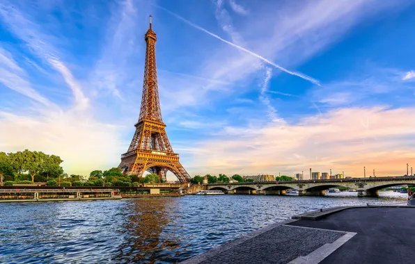 Картинка эйфелева башня, Париж, Мост