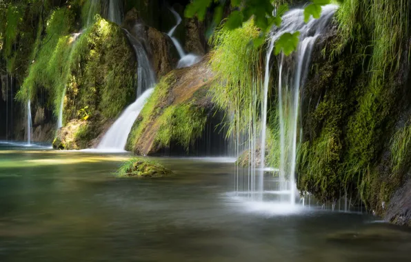 Картинка природа, река, водопад