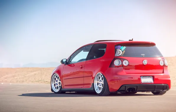 Картинка красный, volkswagen, red, гольф, golf, фольксваген, gti, MK5