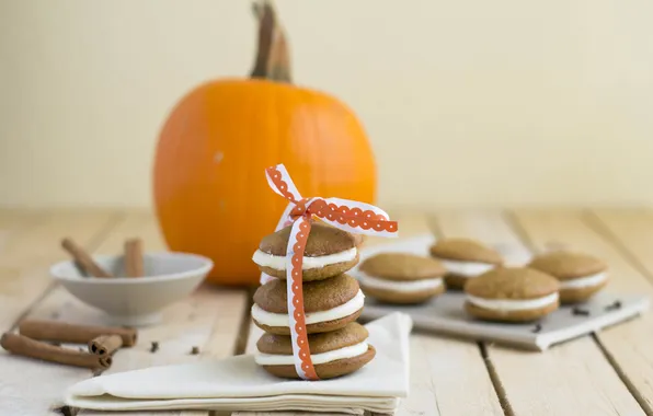 Картинка еда, печенье, тыква, autumn, пирожные, sweet, cookies, pumpkin
