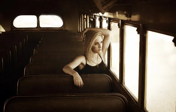 Картинка девушка, фон, автобус