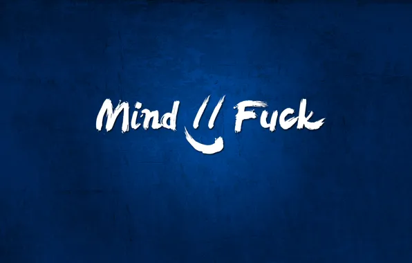 Картинка fuck, minimalism, blue, smile, mind fuck, mind