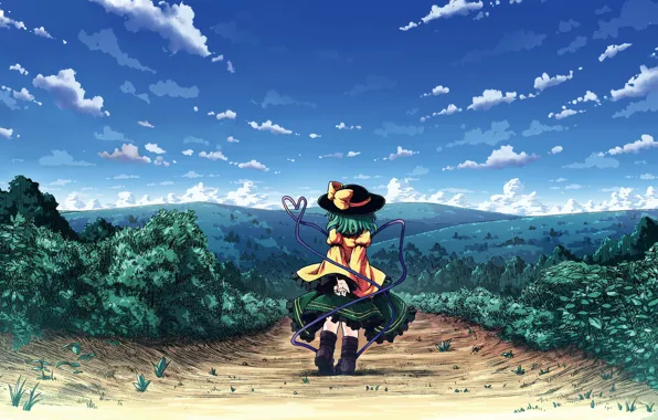 Небо, природа, девочка, Touhou, Тоухоу