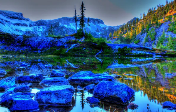 Пейзаж, природа, камни, фото, HDR, Вашингтон, США
