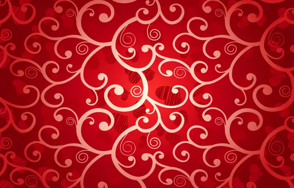 Фон, сердечки, red, love, background, romantic, hearts, valentine