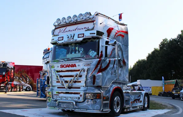 Картинка Grey, Tuning, Truck, Scania, Silver, Scania R500