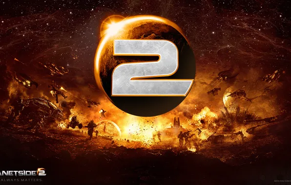 Игра, лого, Sony Online Entertainment, PlanetSide 2