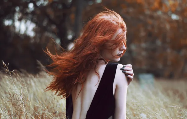 Волосы, рыжеволосая, взмах, Gaelle Aube