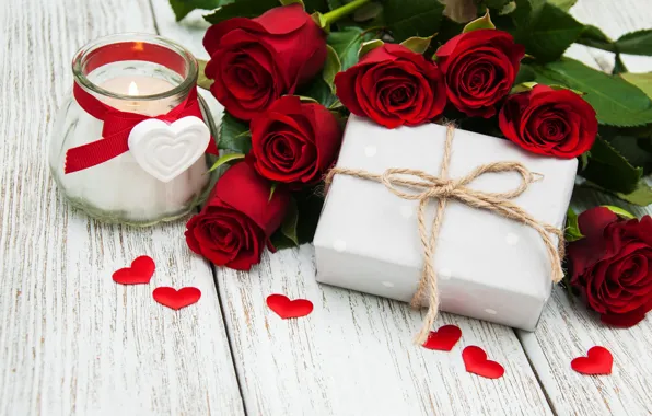 Розы, red, love, бутоны, heart, flowers, romantic, gift