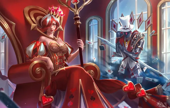 Hon, art, Heroes of Newerth, Ellonia, Queen of Hearts