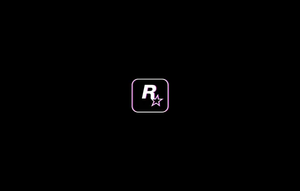 Логотип, черный фон, Logo, Rockstar Games, GTA VI