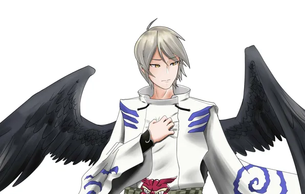 Ангел, арт, парень, Onmyouji, Onmyouji (NetEase), Ootengu