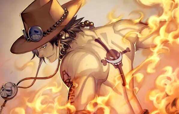 Аниме, арт, One Piece, Портгас Д. Эйс