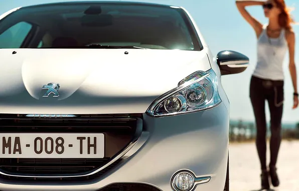 Девушка, номер, Peugeot