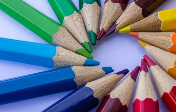Colorful, circle, pencils, tip