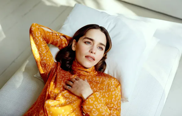 Взгляд, девушка, лицо, поза, Emilia Clarke