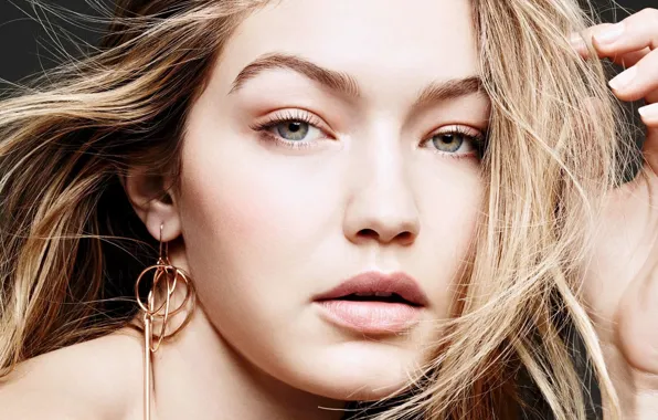 Взгляд, поза, модель, портрет, макияж, прическа, hair, Gigi Hadid