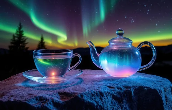Картинка lights, tea, northern, samovar